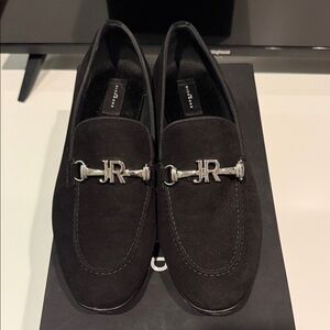 John Richmond Black Loafers with Metallic Detail size 43